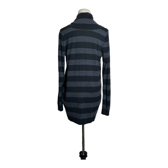 Loft gray black open front long sleeves cardigan size M - Picture 2 of 9